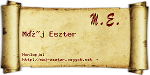 Máj Eszter névjegykártya